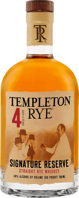 49,95 € 免费送货 | 威士忌混合 Templeton Rye 预订 美国 4 岁 瓶子 70 cl