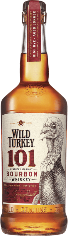 33,95 € Envio grátis | Whisky Bourbon Wild Turkey 101 Estados Unidos Garrafa 70 cl