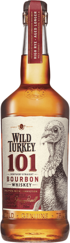 33,95 € Free Shipping | Bourbon Whisky Wild Turkey 101 United States Bottle 70 cl