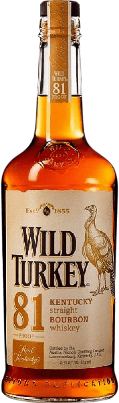 31,95 € Бесплатная доставка | Виски Бурбон Wild Turkey 81 Соединенные Штаты бутылка 70 cl