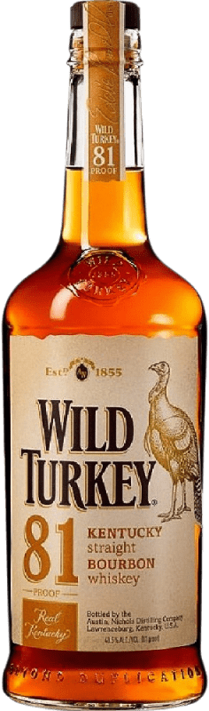27,95 € Envio grátis | Whisky Bourbon Wild Turkey 81 Estados Unidos 70 cl