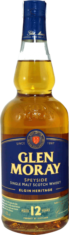 45,95 € Envio grátis | Whisky Single Malt Glen Moray Reino Unido 12 Anos Garrafa 70 cl