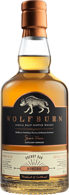 47,95 € Spedizione Gratuita | Whisky Single Malt Wolfburn Aurora Regno Unito 70 cl