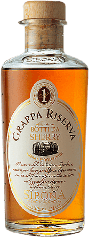 31,95 € Envio grátis | Aguardente Grappa Sibona Botti da Sherry Itália Garrafa Medium 50 cl