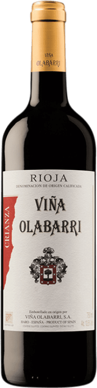 9,95 € Spedizione Gratuita | Vino rosso Olabarri Crianza D.O.Ca. Rioja La Rioja Spagna Tempranillo Bottiglia 75 cl
