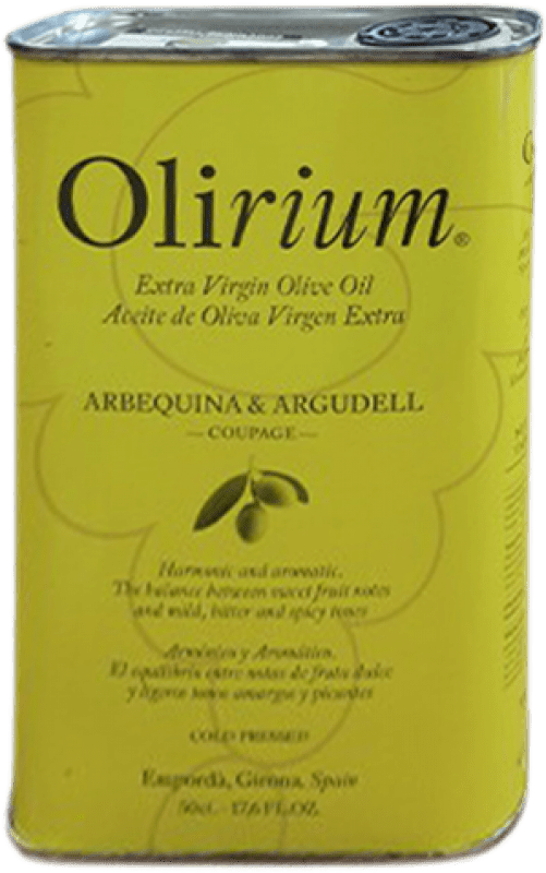 12,95 € 送料無料 | オリーブオイル Olirium スペイン Arbequina, Argudell 大きな缶 50 cl