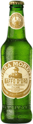 1,95 € Kostenloser Versand | Bier Birra Moretti Baffo d'Oro Italien Drittel-Liter-Flasche 33 cl