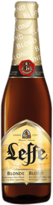 2,95 € Envío gratis | Cerveza Leffe Blonde Bélgica Botellín Tercio 33 cl