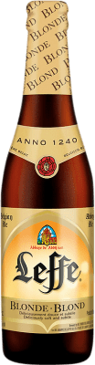 2,95 € Envío gratis | Cerveza Leffe Blonde Bélgica Botellín Tercio 33 cl