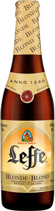3,95 € Spedizione Gratuita | Birra Leffe Blonde — Bionda Belgio Bottiglietta Terzo 33 cl