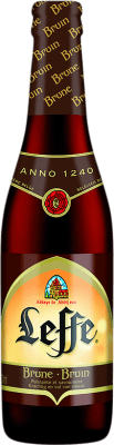 3,95 € Envío gratis | Cerveza Leffe Brown Ale — Tostada Bélgica Botellín Tercio 33 cl