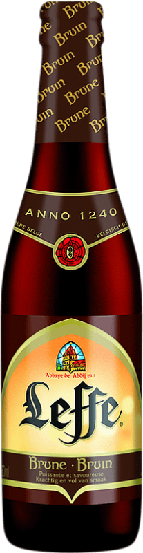 2,95 € Envío gratis | Cerveza Leffe Brown Bélgica Botellín Tercio 33 cl