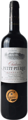 9,95 € Free Shipping | Red wine Pascal Pallaruelo Château Petit Pierre Aged A.O.C. Bordeaux France Merlot, Cabernet Sauvignon, Cabernet Franc Bottle 75 cl