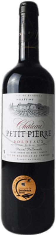9,95 € Free Shipping | Red wine Pascal Pallaruelo Château Petit Pierre Aged A.O.C. Bordeaux France Merlot, Cabernet Sauvignon, Cabernet Franc Bottle 75 cl