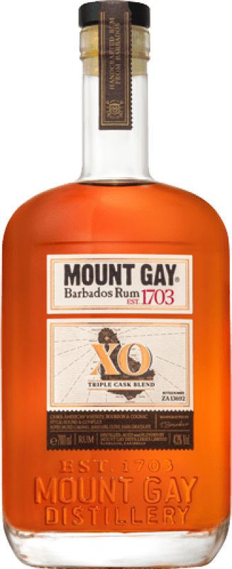66,95 € Бесплатная доставка | Ром Mount Gay XO Extra Old Барбадос бутылка 70 cl