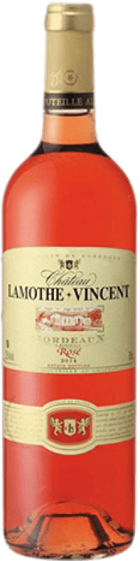 6,95 € Бесплатная доставка | Розовое вино Vignobles Vincent Château Lamothe Vincent Rosé — Розе молодое A.O.C. Bordeaux Франция Merlot — Мерло, Cabernet Sauvignon — Каберне Совиньон, Cabernet Franc — Каберне Фран 75 cl