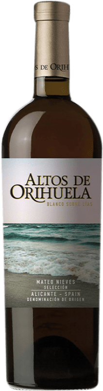 12,95 € Envío gratis | Vino blanco Mateo Altos de Orihuela Blanco sobre Lías D.O. Alicante Comunidad Valenciana España Verdil, Merseguera Botella 75 cl