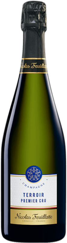 58,95 € 送料無料 | 白スパークリングワイン Nicolas Feuillatte Terroir Premier Cru A.O.C. Champagne シャンパン フランス Pinot Black, Chardonnay, Pinot Meunier ボトル 75 cl