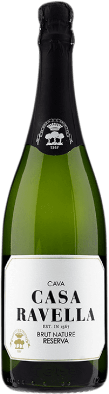 17,95 € Envoi gratuit | Vin Mousseux Blanc Casa Ravella Brut Nature Réserve D.O. Cava Catalogne Espagne Xarel·lo, Chardonnay, Parellada Eco — Biologique Bouteille 75 cl