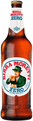 1,95 € Envio grátis | Cerveja Birra Moretti Zero Lager Itália Garrafinha Terço 33 cl Sem Álcool