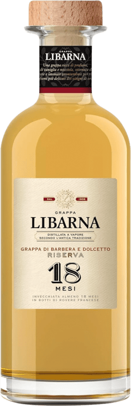 21,95 € Envio grátis | Aguardente Grappa Libarna 18 Mesi Reserva Itália Garrafa 70 cl