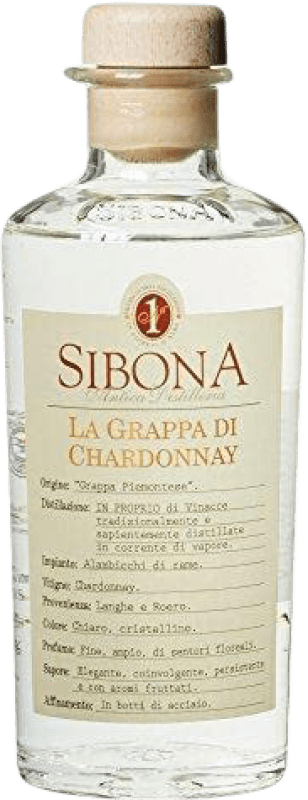 32,95 € Free Shipping | Grappa Sibona Italy Chardonnay Medium Bottle 50 cl