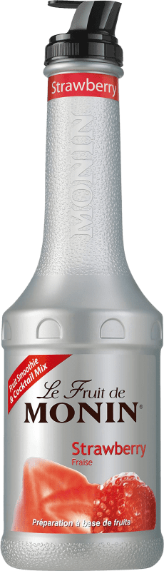 27,95 € Free Shipping | Cocktail Fruit Purée Monin Fresa Strawberry France Bottle 1 L Alcohol-Free