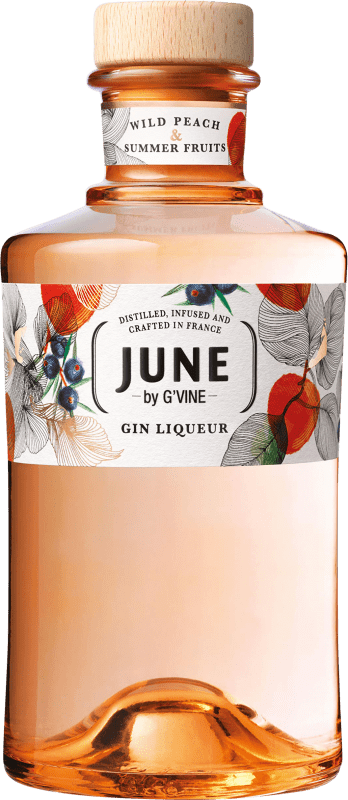 26,95 € Envío gratis | Licores G'Vine June Summer Francia 70 cl Gin, Peach — Melocotón, Fruit Mix — Mezcla de Frutas