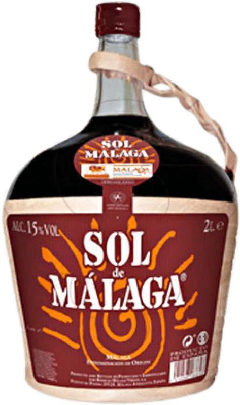 11,95 € Envio grátis | Vinho Generoso Fortificado Málaga Virgen Sol de Málaga D.O. Sierras de Málaga Andalucía y Extremadura Espanha Moscato, Pedro Ximénez Garrafão 2 L