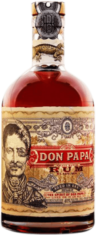 16,95 € Envío gratis | Ron Don Papa Rum Extra Añejo Filipinas Botellín 20 cl