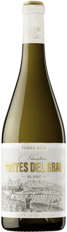 9,95 € Free Shipping | White wine Josep Vicens Vinyes del Grau Blanco Young D.O. Terra Alta Catalonia Spain Macabeo Bottle 75 cl