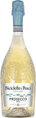 13,95 € Free Shipping | White sparkling Family Owned Biciclette e Pesci Dry D.O.C. Prosecco Italy Glera Bottle 75 cl