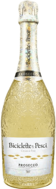 12,95 € Free Shipping | White sparkling Family Owned Biciclette e Pesci Dry D.O.C. Prosecco Italy Glera Bottle 75 cl