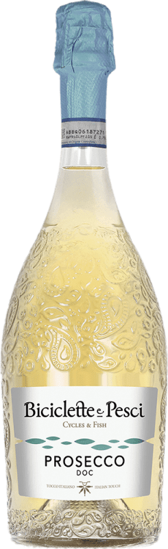 13,95 € Envio grátis | Espumante branco Family Owned Biciclette e Pesci Seco D.O.C. Prosecco Itália Glera Garrafa 75 cl