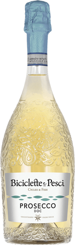 12,95 € Envío gratis | Espumoso Blanco Family Owned Biciclette e Pesci Seco D.O.C. Prosecco Italia Glera 75 cl