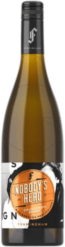 18,95 € Spedizione Gratuita | Vino bianco Framingham Nobody's Hero Giovane I.G. Marlborough Marlborough Nuova Zelanda Sauvignon Bianca Bottiglia 75 cl