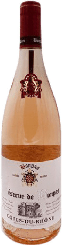 9,95 € Spedizione Gratuita | Vino Rosato Bonpas Giovane A.O.C. Côtes du Rhône Rhône Francia Syrah, Garnacha — Grenache, Monastrell, Mazuelo, Cariñena — Carignano Bottiglia 75 cl