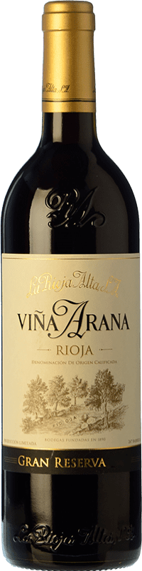 43,95 € 送料無料 | 赤ワイン Rioja Alta Viña Arana グランド・リザーブ D.O.Ca. Rioja ラ・リオハ スペイン Tempranillo, Graciano ボトル 75 cl