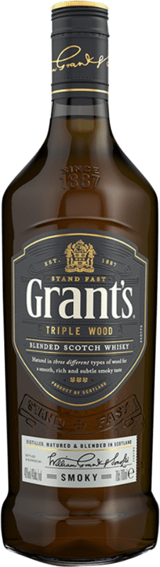 16,95 € 免费送货 | 威士忌混合 Grant & Sons Grant's Triple Wood Smoky 预订 英国 瓶子 70 cl