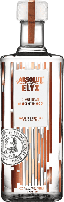 383,95 € Kostenloser Versand | Wodka Absolut Elyx Schweden Spezielle Flasche 3 L