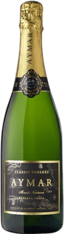 41,95 € Free Shipping | White Sparkling Wine Castell de Pujades Aymar Única Brut Nature Reserve — Aged D.O. Penedès Catalonia Spain Xarel·lo Bottle 75 cl