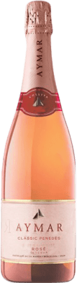 15,95 € 免费送货 | 玫瑰气泡酒 Castell de Pujades Aymar Rosado 额外的香味 预订 D.O. Penedès 加泰罗尼亚 西班牙 Grenache 瓶子 75 cl