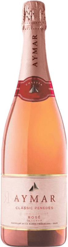 16,95 € Kostenloser Versand | Rosé Sekt Castell de Pujades Aymar Extra Brut Reserve — Gereift D.O. Penedès Katalonien Spanien Garnacha — Grenache Flasche 75 cl
