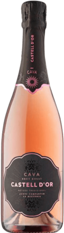 10,95 € Kostenloser Versand | Rosé Sekt Castell d'Or Brut — Herb D.O. Cava Katalonien Spanien Trepat Flasche 75 cl