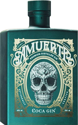 55,95 € Envio grátis | Genever Gin Amuerte Green — Edição Verde Itália 70 cl Coca Leaf — Folha de Coca