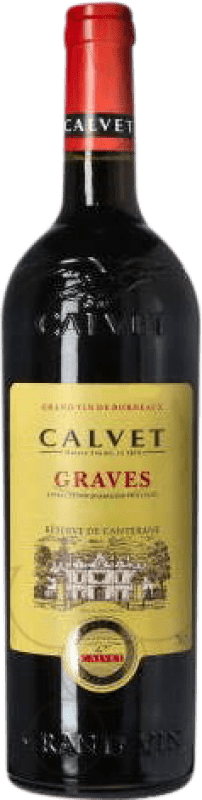 14,95 € 免费送货 | 红酒 Calvet 预订 A.O.C. Graves 波尔多 法国 Merlot, Cabernet Sauvignon, Cabernet Franc 瓶子 75 cl