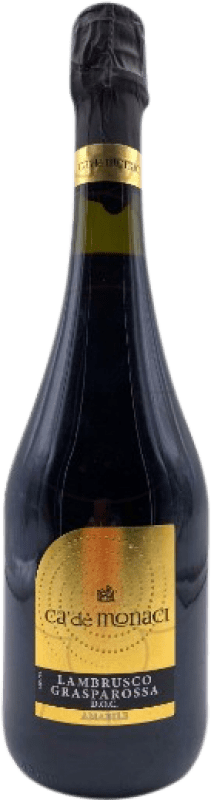 7,95 € Spedizione Gratuita | Spumante Rosso Wines Co Ca'de Monaci D.O.C. Lambrusco di Sorbara Emilia-Romagna Italia Lambrusco Bottiglia 75 cl