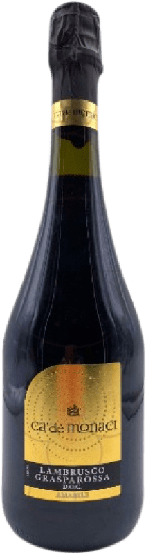 6,95 € Spedizione Gratuita | Spumante rosso Wines Co Ca'de Monaci Tinto D.O.C. Lambrusco di Sorbara Emilia-Romagna Italia Lambrusco Bottiglia 75 cl