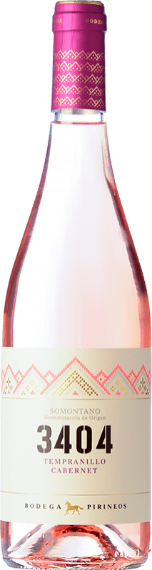7,95 € Envio grátis | Vinho rosé Pirineos 3404 Rose Jovem D.O. Somontano Aragão Espanha Garrafa 75 cl