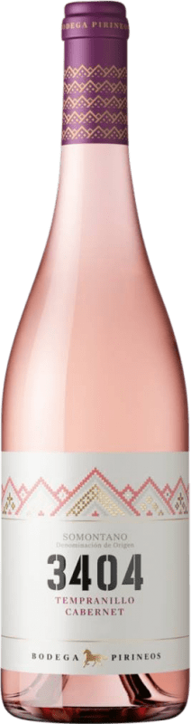 8,95 € Kostenloser Versand | Rosé-Wein Pirineos 3404 Rose Jung D.O. Somontano Aragón Spanien Flasche 75 cl